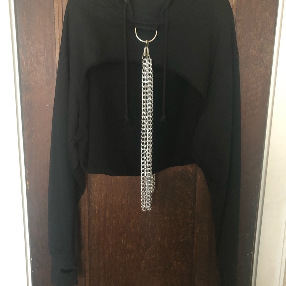 Current Mood Chained ‘n’ Dangerous Crop Hoodie